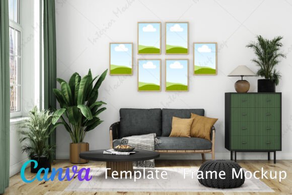 Download Living Room Frame Mockup Canva - Mockup Collection